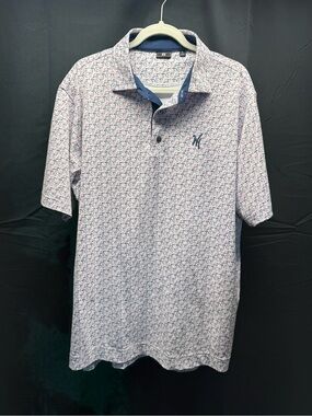 EUC Footjoy Men’s Short Sleeve Polo -Microprint Sz L (16az)